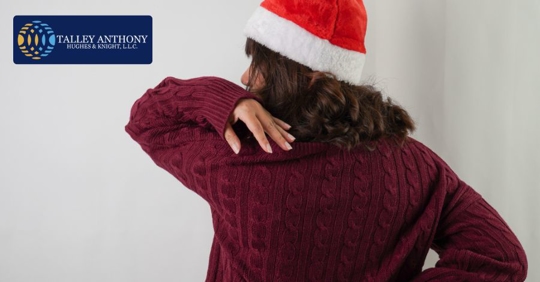 injured person with holiday hat